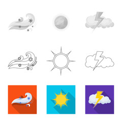 Isolated object of weather and weather logo. Collection of weather and application stock symbol for web.