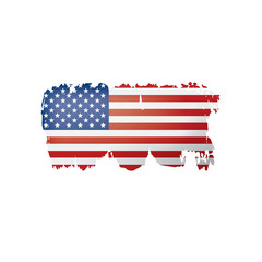 USA flag, vector illustration on a white background