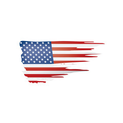 USA flag, vector illustration on a white background