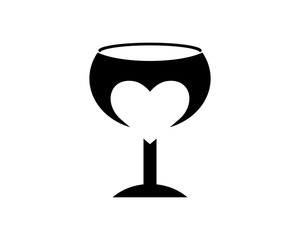 glass of heart love valentine amour romance romantic lover image vector icon logo symbol