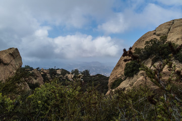 landscape with rocks and blue sky malibu