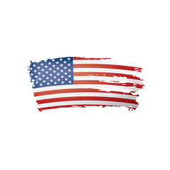 USA flag, vector illustration on a white background