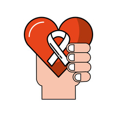hand holding heart healthcare symbol
