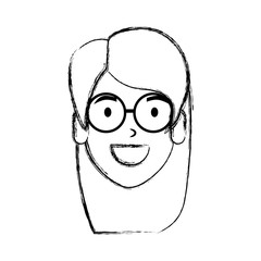 beautiful woman with glasses head character