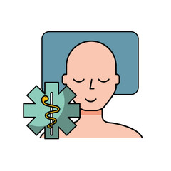 man sleeping on the bed caduceus medical