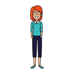 Fototapeta premium beautiful woman with glasses character