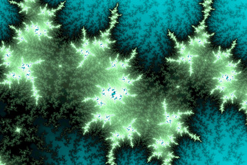 Fototapeta na wymiar teal fractal pattern in neon colors