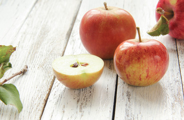 Apfel Anschnitt Tisch Brett
