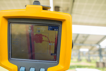 Thermoscan(thermal image camera), Scan to the Junction box of solar panel for temp check