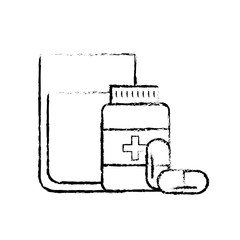 medical bottle prescription pills with water glass