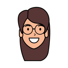 beautiful woman with glasses head character