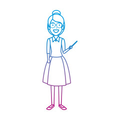 teacher woman with pointer