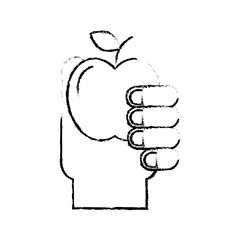 hand holding fruit apple healthcare