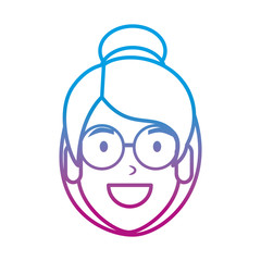beautiful woman with glasses head character