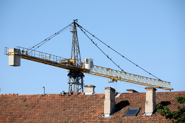 Fototapeta na wymiar Industrial construction crane