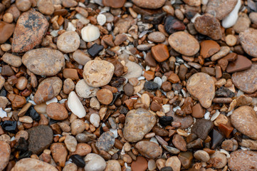 wet stones on the sea shore