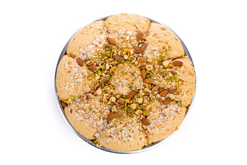 Turkish delight isolated on white.