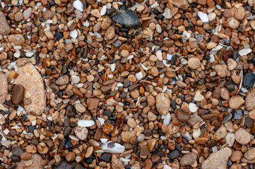 wet stones on the sea shore