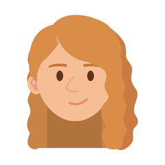 beautiful and young woman head character