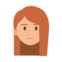 beautiful and young woman head character