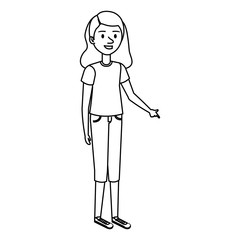 beautiful and young woman character