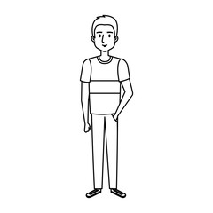 young and casual man character