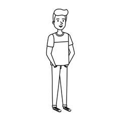 young and casual man character