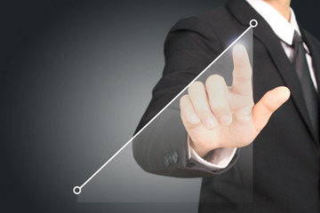 Businessman plan graph growth and increase of chart positive indicators