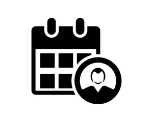 calendar person avatar figure silhouette profile image vector icon logo