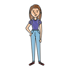 beautiful and young woman character