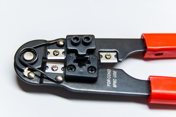 Modular crimping tool isolated on white background