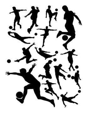 Soccer player detail silhouette. Good use for symbol, logo, web icon, mascot, sign, or any design you want.