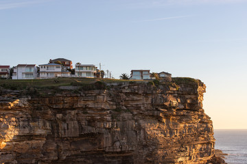 Residential houses at the rock cliff.