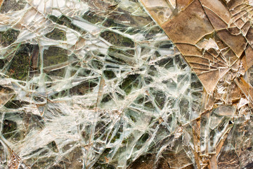 Smashed motor vehicle windscreen