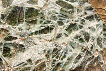 Smashed motor vehicle windscreen