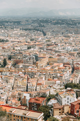 Beautiful streets and courtyards of Naples, historical sites and sculptures of the city. The monuments and architecture of ancient Italy. panorama of the city, species and tourist places