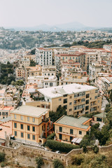 Beautiful streets and courtyards of Naples, historical sites and sculptures of the city. The monuments and architecture of ancient Italy. panorama of the city, species and tourist places