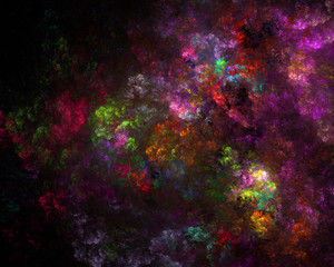 Digitally generated image. Abstract floral fractal background for art projects.