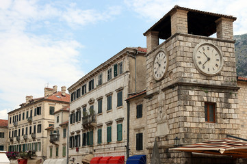 clock tower Kotor town Montenegro