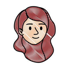 beautiful and young woman head character