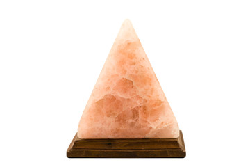 Pink himalayan salt pyramid lamp.
