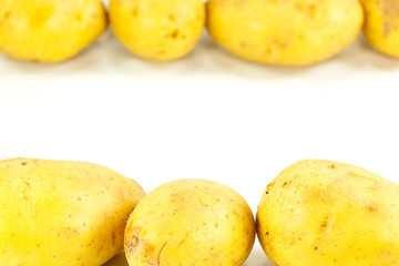 raw potatos isolated on white background