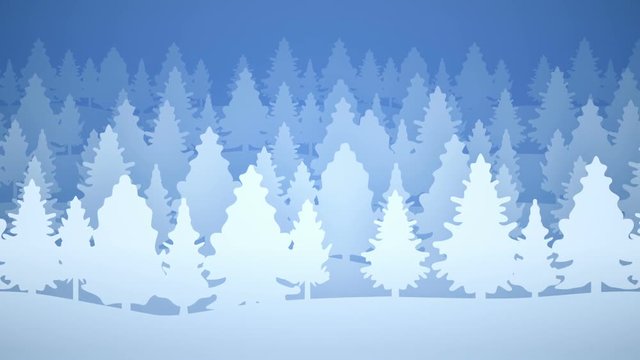 2d wood flat style parallax animated background loop v2