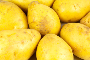 raw potatos isolated on white background