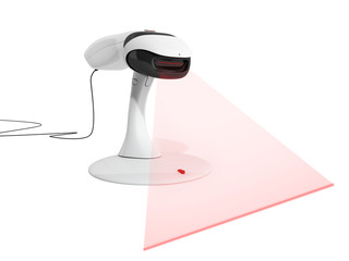 Barcode Scanner 3d render on white background no shadow