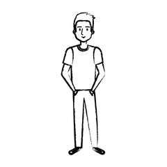 young and casual man character