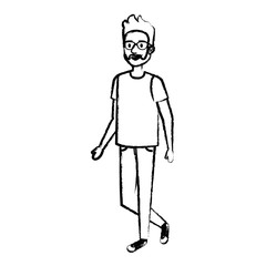 young and casual man with glasses and beard