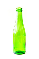 Recyclable green glass soda bottle of 20cl. Recyclable waste series.
