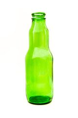 Recyclable green glass soda bottle of 20cl. Recyclable waste series.