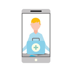 smartphone man meditation medical app